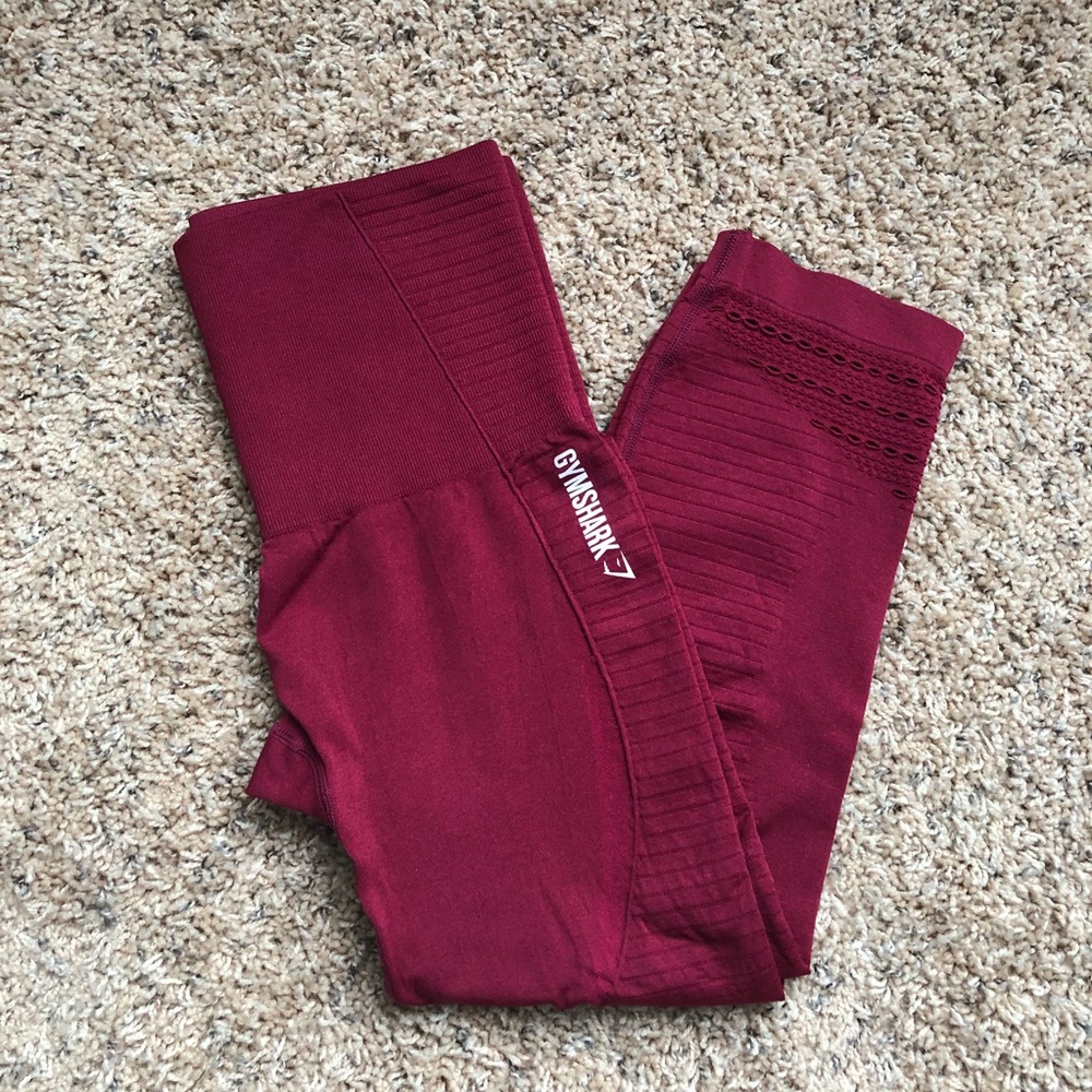 Gymshark Cranberry Seamless Crop Leggings